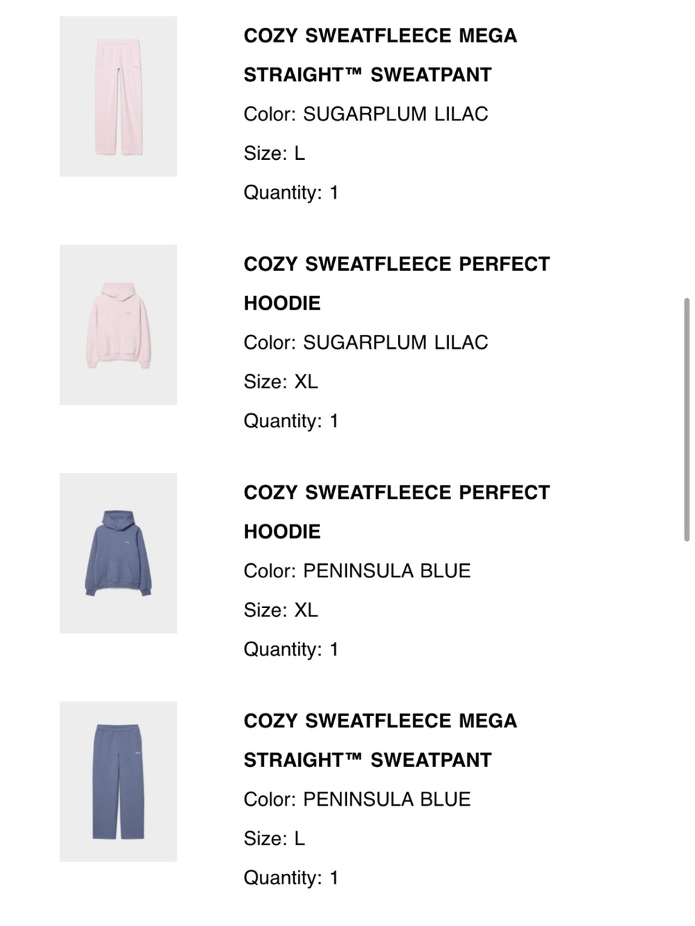 limited edition aritzia sets in sugarplum lilac and peninsula blue
